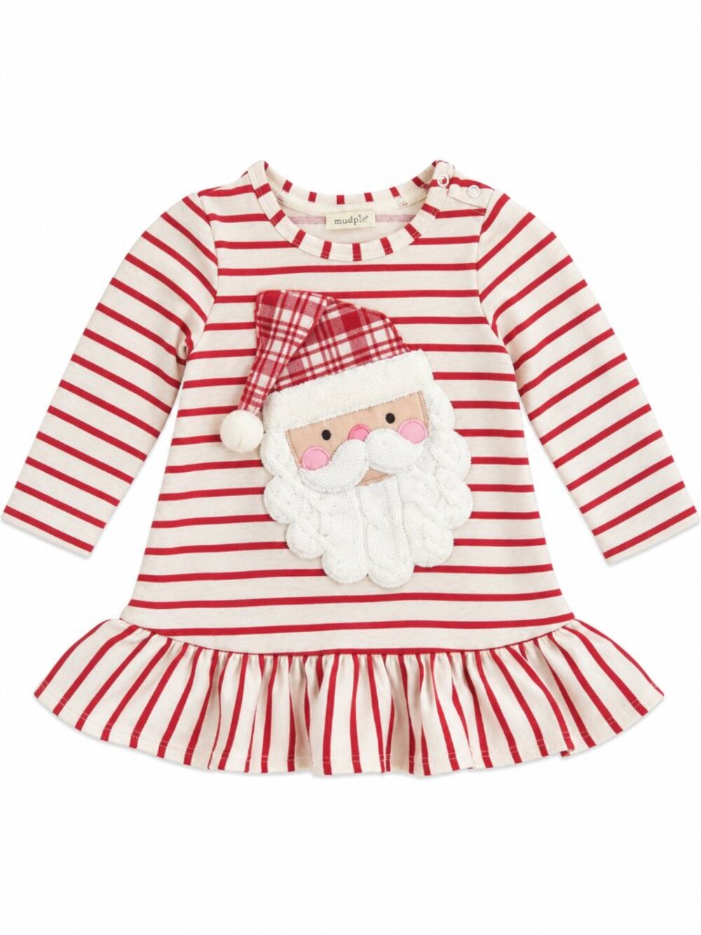 Mud Pie Santa Christmas Stripe Tunic Dress 12-18M